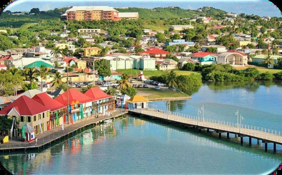 Caribbean harbor and pier